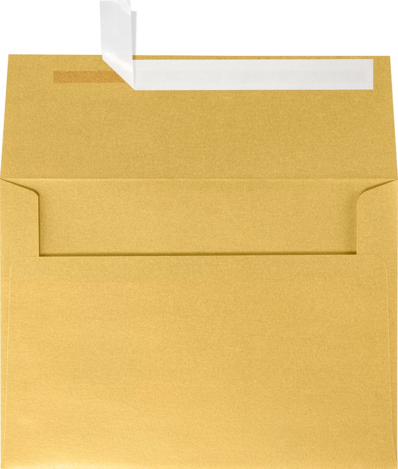 LUXPaper A7 Invitation Envelopes | Peel & Press | 5 1/4" x 7 1/4" | Gold Metallic | 80lb. Text | 500 Qty - Image 1